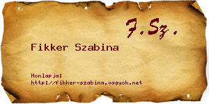 Fikker Szabina névjegykártya